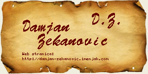 Damjan Zekanović vizit kartica